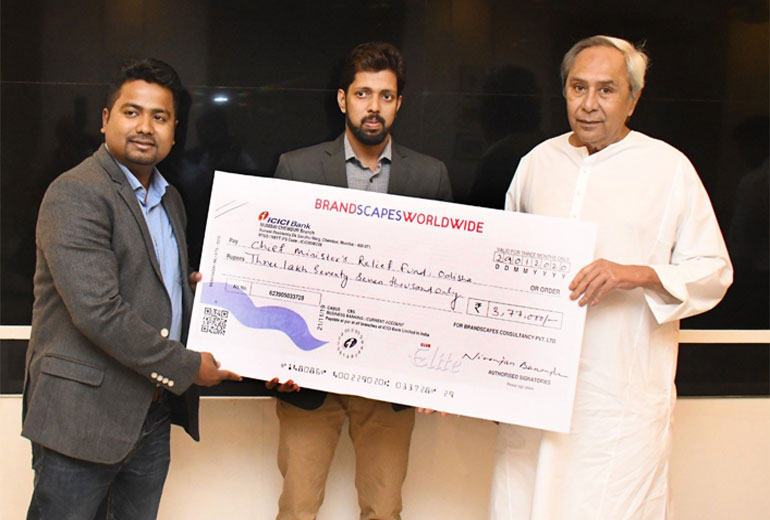 A Donation For The Cyclone Affected Cause in Odisha