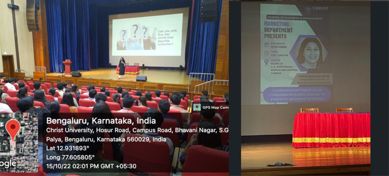 A live session at Christ University Bangalore, by Nirupama Kaushik, Consulting Partner & Practice Lead – GMR Qualitative And Innovation